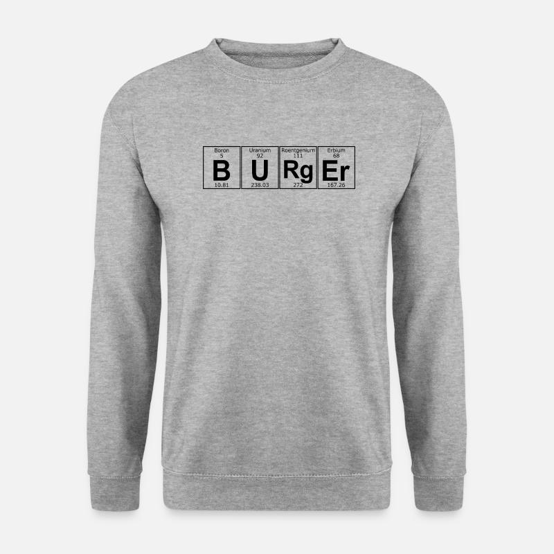 Burger Logo chemische Elemente - Unisex Pullover - Weißgrau meliert
