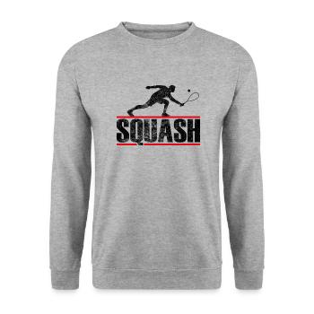 Squash Joueur Squash Shirt - Sweat-shirt Unisexe - gris chiné - Devant - Alina (178cm) & Michal (187cm)