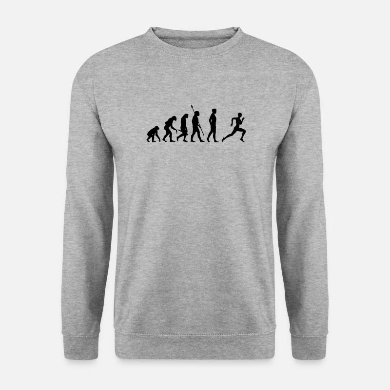 Running Evolution - Laufen Sprinten Marathon - Unisex Pullover - Weißgrau meliert