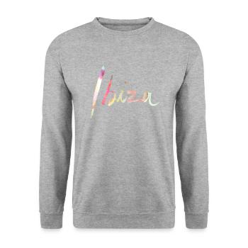 ibiza | Urlaub - Unisex Pullover - Weißgrau meliert - Vorne - Alina (178cm) & Michal (187cm)
