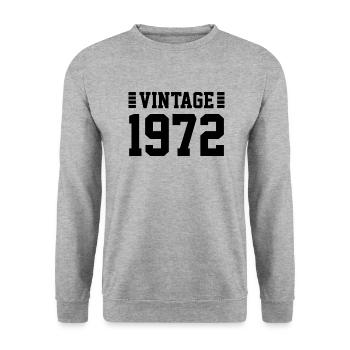 VINTAGE 1972 - BIRTHDAY - GIFT - Unisex Sweatshirt - salt & pepper - Front - Alina (178cm) & Michal (187cm)