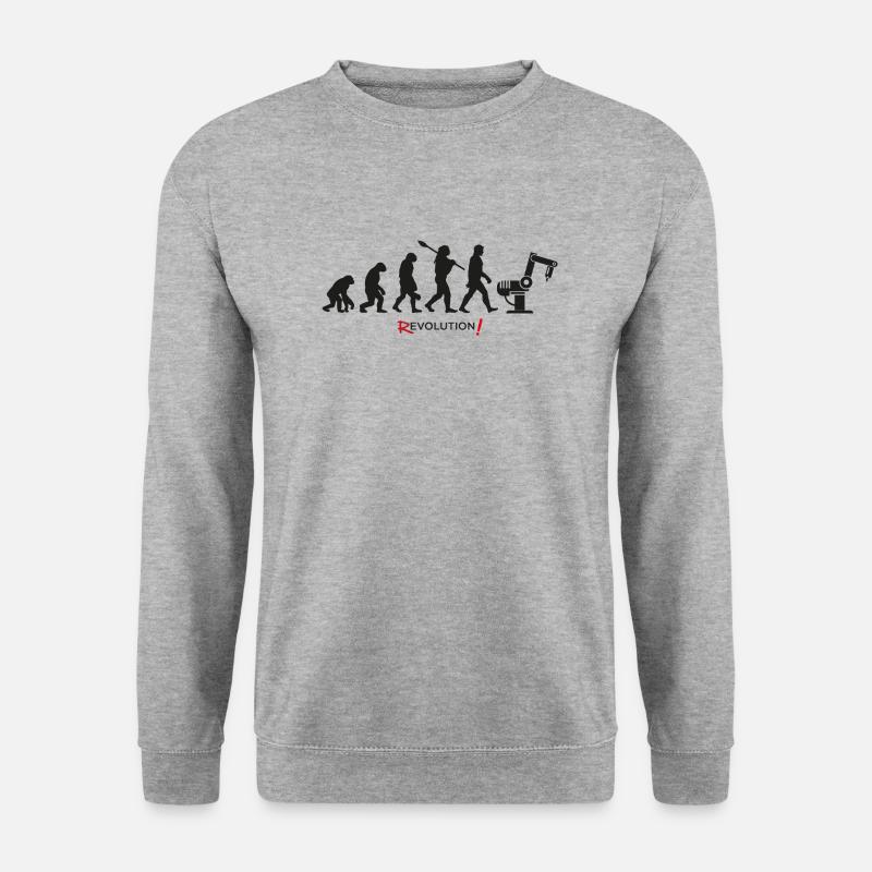 Evolution Revolution android robot - Unisex Sweatshirt - salt & pepper