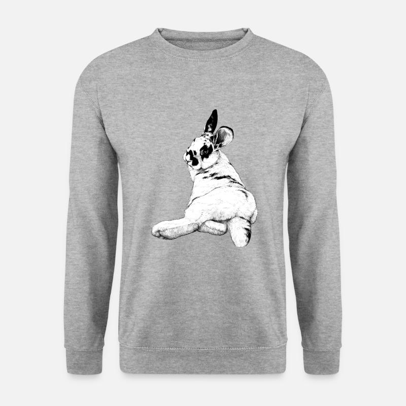 süßes Kaninchen - Unisex Pullover - Weißgrau meliert