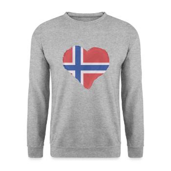 Drapeau de la Norvège Scandinavie Drapeau norvégien - Sweat-shirt Unisexe - gris chiné - Devant - Alina (178cm) & Michal (187cm)
