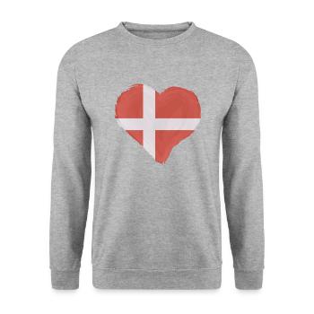 Denmark Flag Scandinavia Danish Flag Travel - Unisex Sweatshirt - salt & pepper - Front - Alina (178cm) & Michal (187cm)