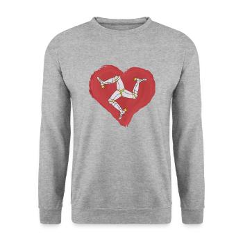 Drapeau de l’île de Man Triskele Drapeau de l’île de Man - Sweat-shirt Unisexe - gris chiné - Devant - Alina (178cm) & Michal (187cm)