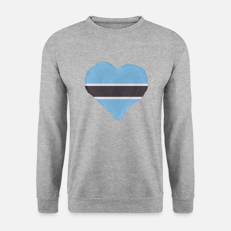 Botswana Flagge Botswana Fahne Afrika - Unisex Pullover - Weißgrau meliert