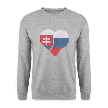 Slovakia flag vintage Slovak flag homeland - Unisex Sweatshirt - salt & pepper - Front - Alina (178cm) & Michal (187cm)