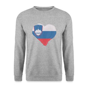 Slovenia Flag Balkan Slovenian Flag Vintage - Unisex Sweatshirt - salt & pepper - Front - Alina (178cm) & Michal (187cm)