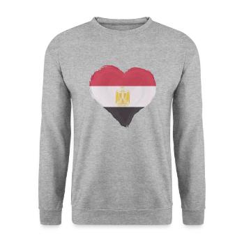 Egypt Flag Hurghada Africa Egyptian Flag - Unisex Sweatshirt - salt & pepper - Front - Alina (178cm) & Michal (187cm)