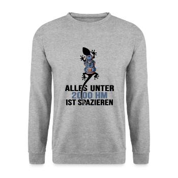 Mountain Hiking Ridge Hike Pathless Alpine High Altitude Tour - Unisex Sweatshirt - salt & pepper - Front - Alina (178cm) & Michal (187cm)