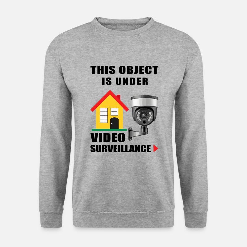 Objekt Überwachung - Unisex Pullover - Weißgrau meliert