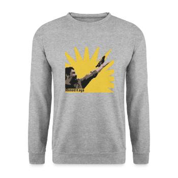 Ahmed Kaya - Unisex Sweatshirt - salt & pepper - Front - Alina (178cm) & Michal (187cm)