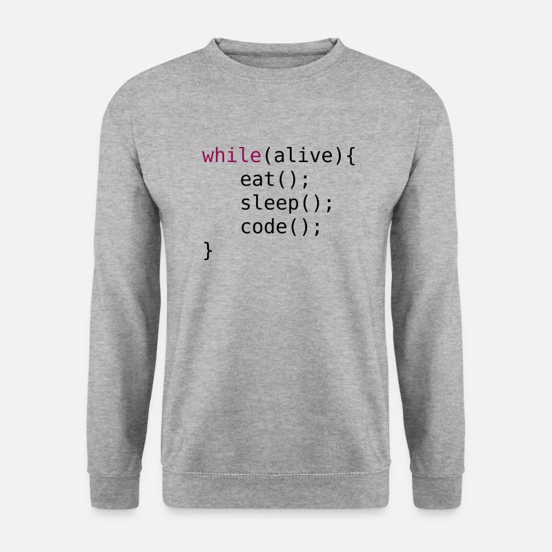 Lustiger Code Quellcode - Unisex Pullover - Weißgrau meliert