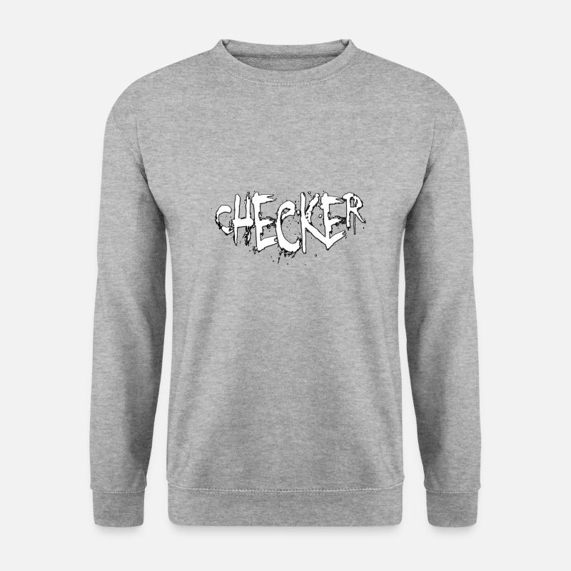 CHECKER - Unisex Pullover - Weißgrau meliert