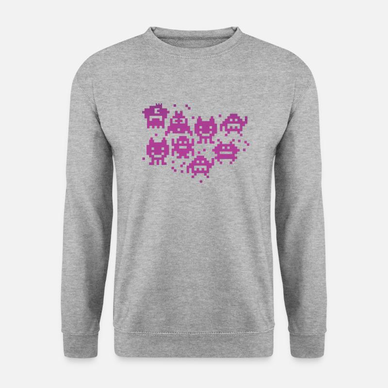 Pixelart - Unisex Pullover - Weißgrau meliert