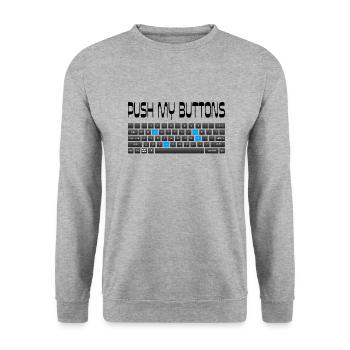 Keyboard Push my Buttons Love - Unisex Sweatshirt - salt & pepper - Front - Alina (178cm) & Michal (187cm)