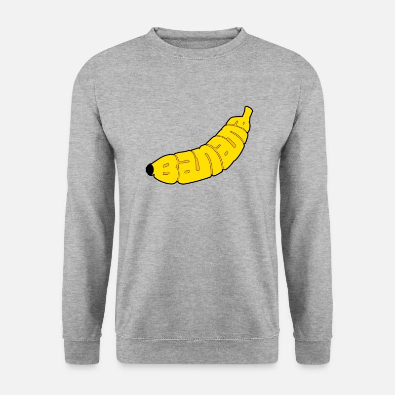 Banane - Unisex Pullover - Weißgrau meliert