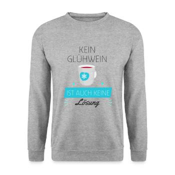 I love clothes / Kein Glühwein - Unisex Pullover - Weißgrau meliert - Vorne - Alina (178cm) & Michal (187cm)