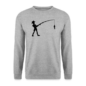 Fishing Anglers Fishing Fishing Fishing Fishing - Unisex Sweatshirt - salt & pepper - Front - Alina (178cm) & Michal (187cm)