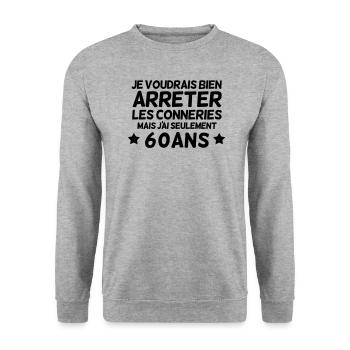Crap at 60 - birthday - Unisex Sweatshirt - salt & pepper - Front - Alina (178cm) & Michal (187cm)