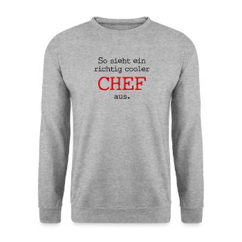 Voici à quoi ressemble un patron vraiment cool. - Sweat-shirt Unisexe - gris chiné - Devant - Alina (178cm) & Michal (187cm)