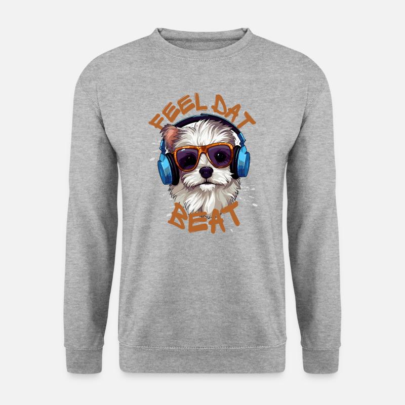 Feel Dat Beat - Cool Doggo - Unisex Sweatshirt - salt & pepper