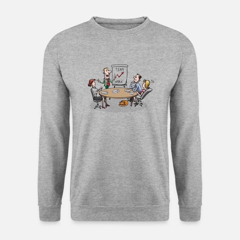 Team Sitzungteamsitzung - Unisex Pullover - Weißgrau meliert