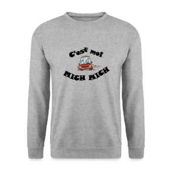 c'est moi michmich - Sweat-shirt Unisexe - gris chiné - Devant - Alina (178cm) & Michal (187cm)