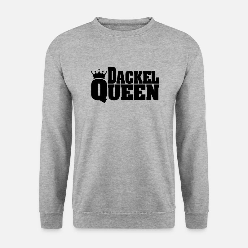 DACKEL QUEEN - Unisex Pullover - Weißgrau meliert