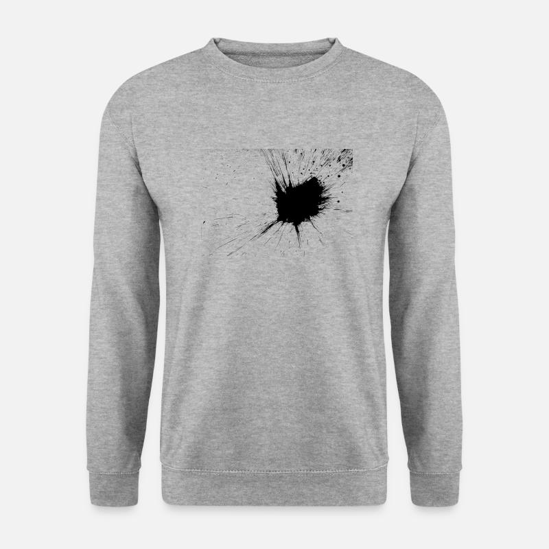 Stylisher Tintenfleck - Unisex Pullover - Weißgrau meliert