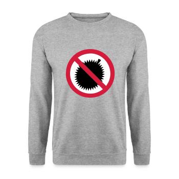 NO Durian Fruit Sign - Unisex Sweatshirt - salt & pepper - Front - Alina (178cm) & Michal (187cm)