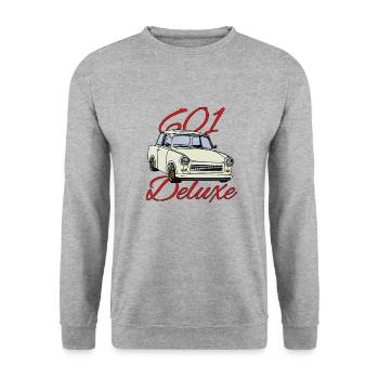trabipapyrus601deluxe2 - Unisex Pullover - Weißgrau meliert - Vorne - Alina (178cm) & Michal (187cm)