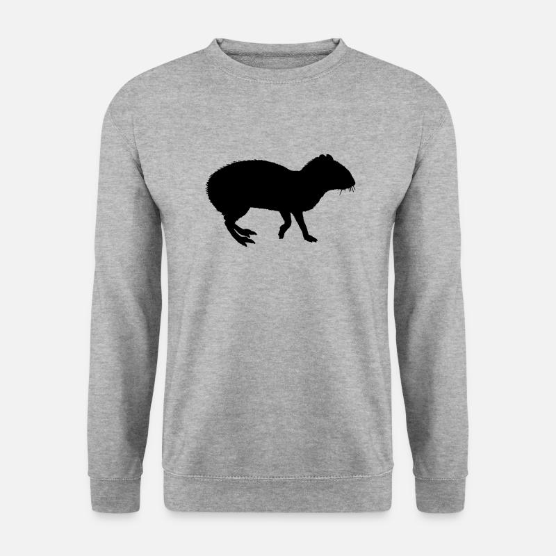 Agouti Aguti Acouchis Nagetiere Geschenk - Unisex Pullover - Weißgrau meliert