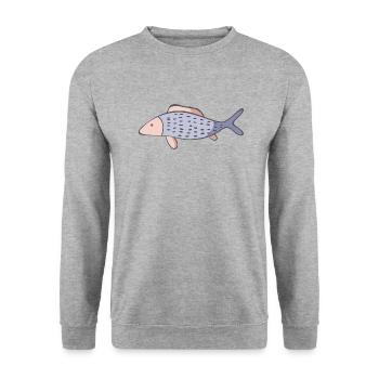 Poisson - Sweat-shirt Unisexe - gris chiné - Devant - Alina (178cm) & Michal (187cm)
