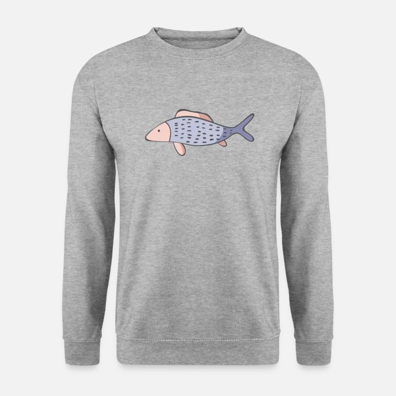 Fisch - Unisex Pullover - Weißgrau meliert