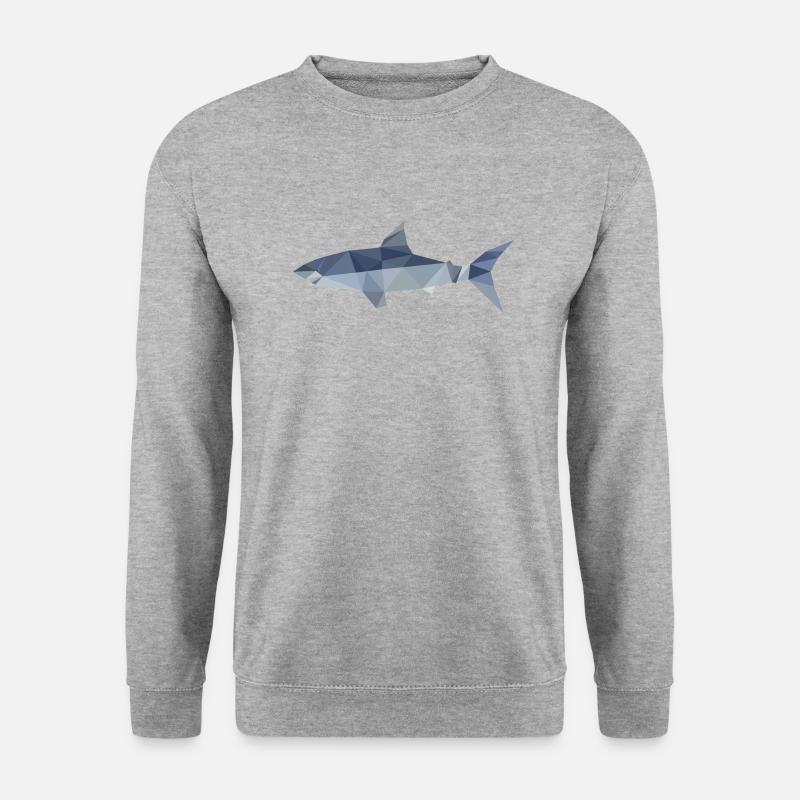 Polygon shark - Unisex Sweatshirt - salt & pepper