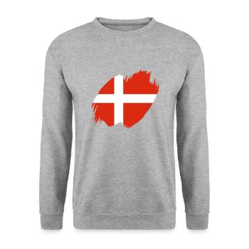 Denmark Flag Scandinavia Danish Flag Travel - Unisex Sweatshirt - salt & pepper - Front - Alina (178cm) & Michal (187cm)