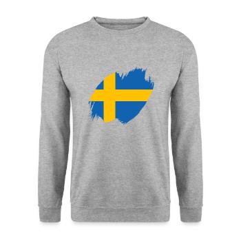 Suède Drapeau Scandinavie Drapeau suédois - Sweat-shirt Unisexe - gris chiné - Devant - Alina (178cm) & Michal (187cm)