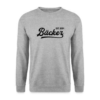 Bäcker 2024 Beruf Bäckerei Lehre Lehrling Konditor - Unisex Pullover - Weißgrau meliert - Vorne - Alina (178cm) & Michal (187cm)