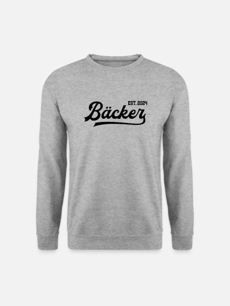 Bäcker 2024 Beruf Bäckerei Lehre Lehrling Konditor - Unisex Pullover - Weißgrau meliert