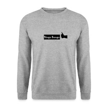 bingo bongo - Unisex Pullover - Weißgrau meliert - Vorne - Alina (178cm) & Michal (187cm)