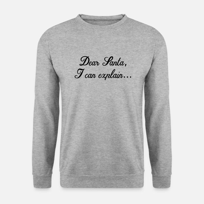 Dear Santa i can explain Weihnachten Geschenkidee - Unisex Pullover - Weißgrau meliert