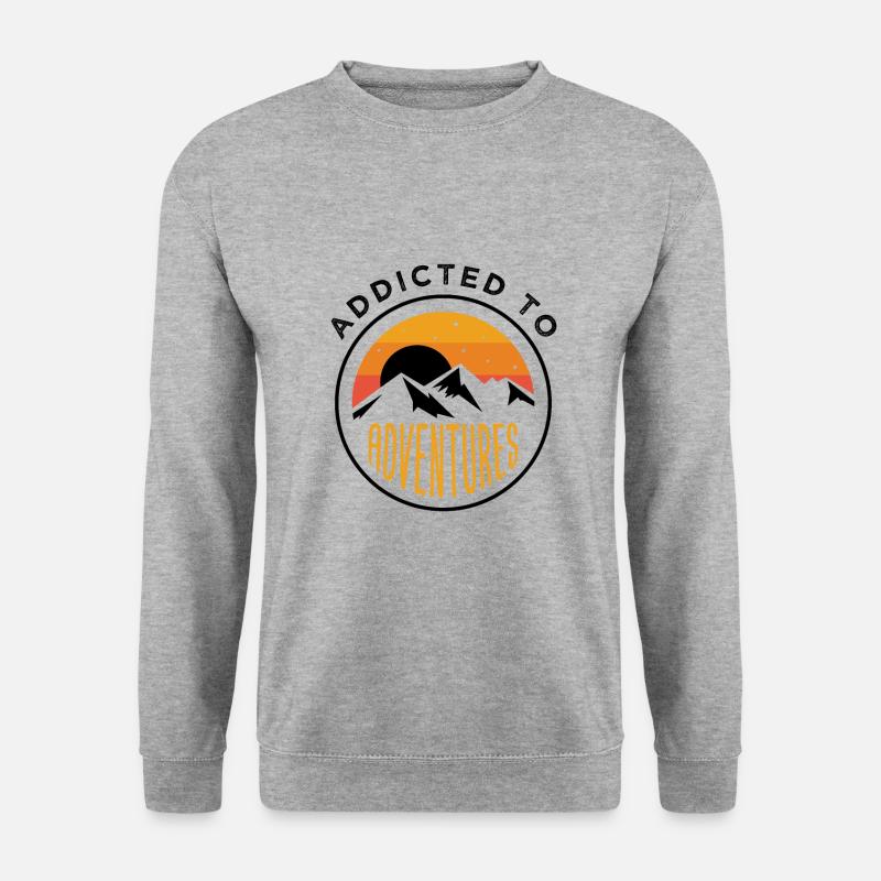 Addicted To Adventures Outdoors Hiking - Unisex Pullover - Weißgrau meliert