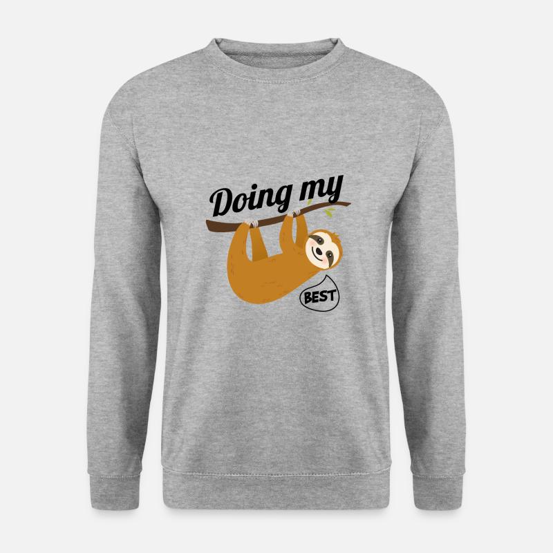 Funny Sloth Quotes - Unisex Pullover - Weißgrau meliert