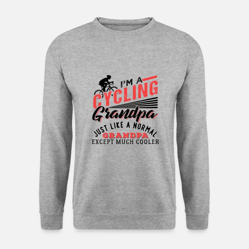 Cool Cycling Grandpa - Unisex Pullover - Weißgrau meliert