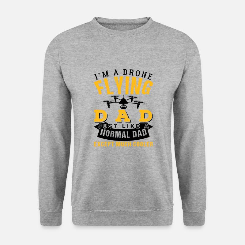 Cool Drone Flying Dad - Unisex Pullover - Weißgrau meliert
