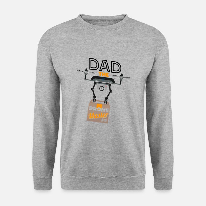 Dad The Drone Master - Unisex Pullover - Weißgrau meliert