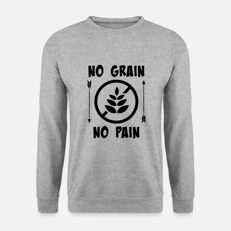 No Grain No Pain Gluten Free Gift - Unisex Pullover - Weißgrau meliert