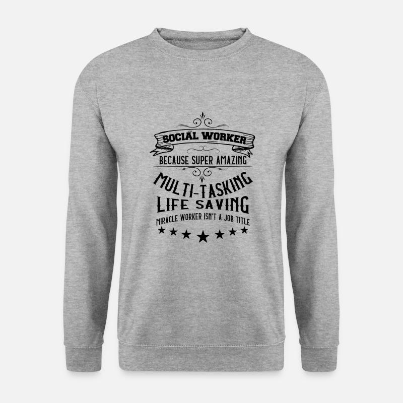 Social Worker Profession Job Title - Unisex Pullover - Weißgrau meliert